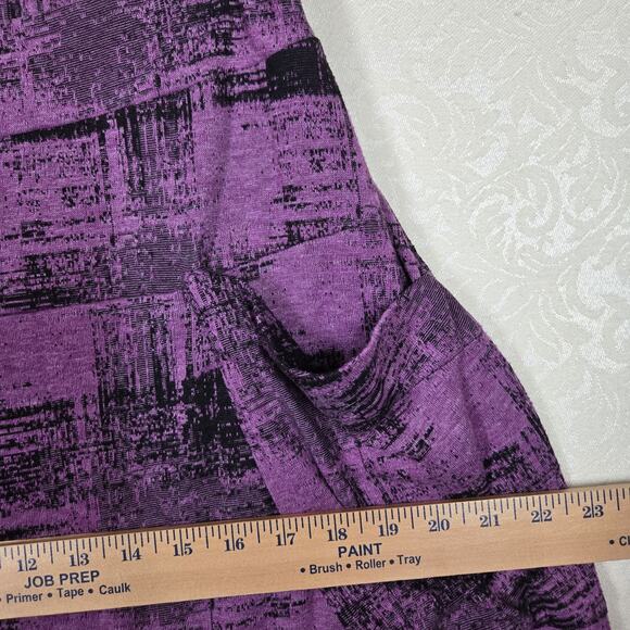 Cut Loose Maxi Skirt sz M* Purple Black Pull On Elastic Waist Pockets - Picture 10 of 12